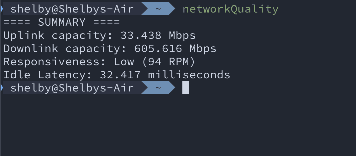 NetworkQuality Tool